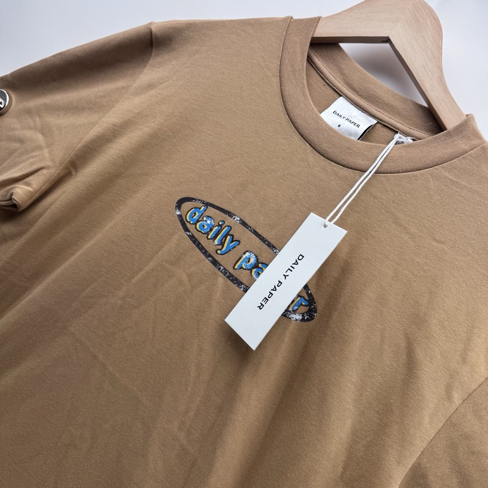 Daily Paper Holt Graphic Tee Small - Taffy Beige Tan Brown